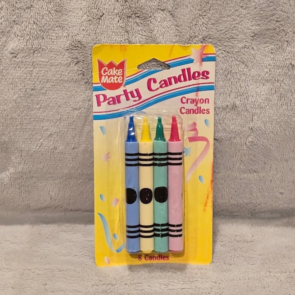 Cake Mate Crayon Party Candles 8 Count Novelty Birthday Cake Toppers Multicolor